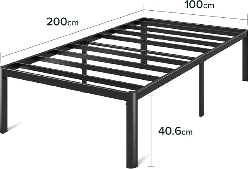 Łóżko Zinus Van 100x200 cm - Wysokość 41 cm ze schowkiem