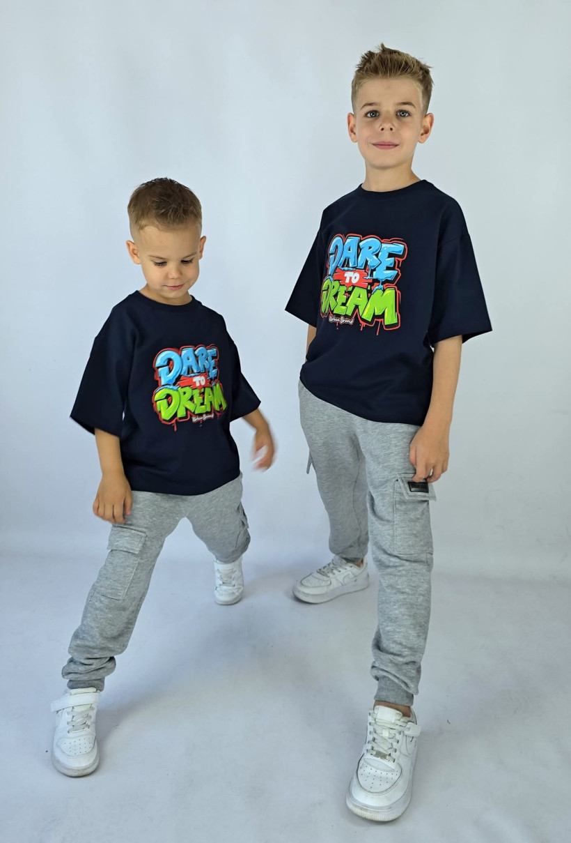 T-SHIRT DARE TO DREAM GRANATOWY URBAN