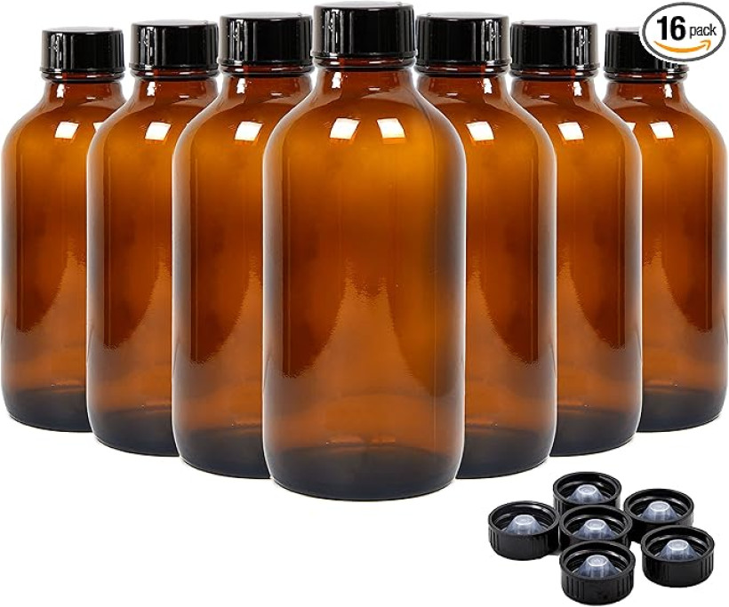 Youngever 4 butelek ze szkła bursztynowego 120 ml