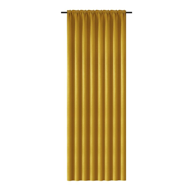 Zasłona gładka półzaciemniająca 140x250 cm – blackout na taśmie marszczącej, elegancka dekoracja okna miodowa P01