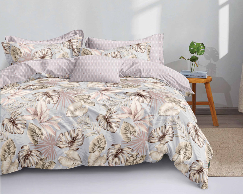 Pościel 160×200 Cienka  Flanela 100% Mikrowłókno Dwustronna Liście Monstery 