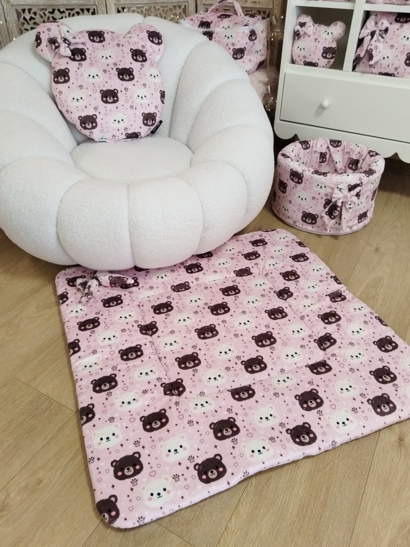 Tapis Carre 80x80 - Ourson d'Amour