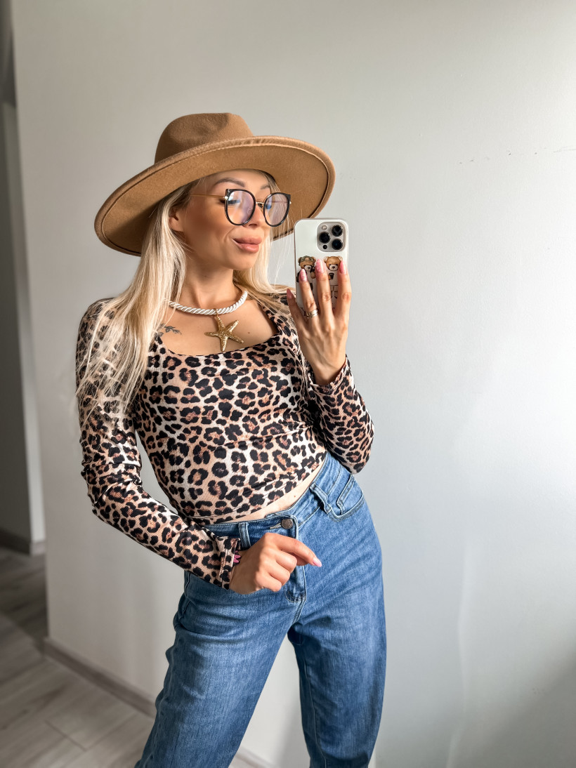 Bluzka krótka panterka