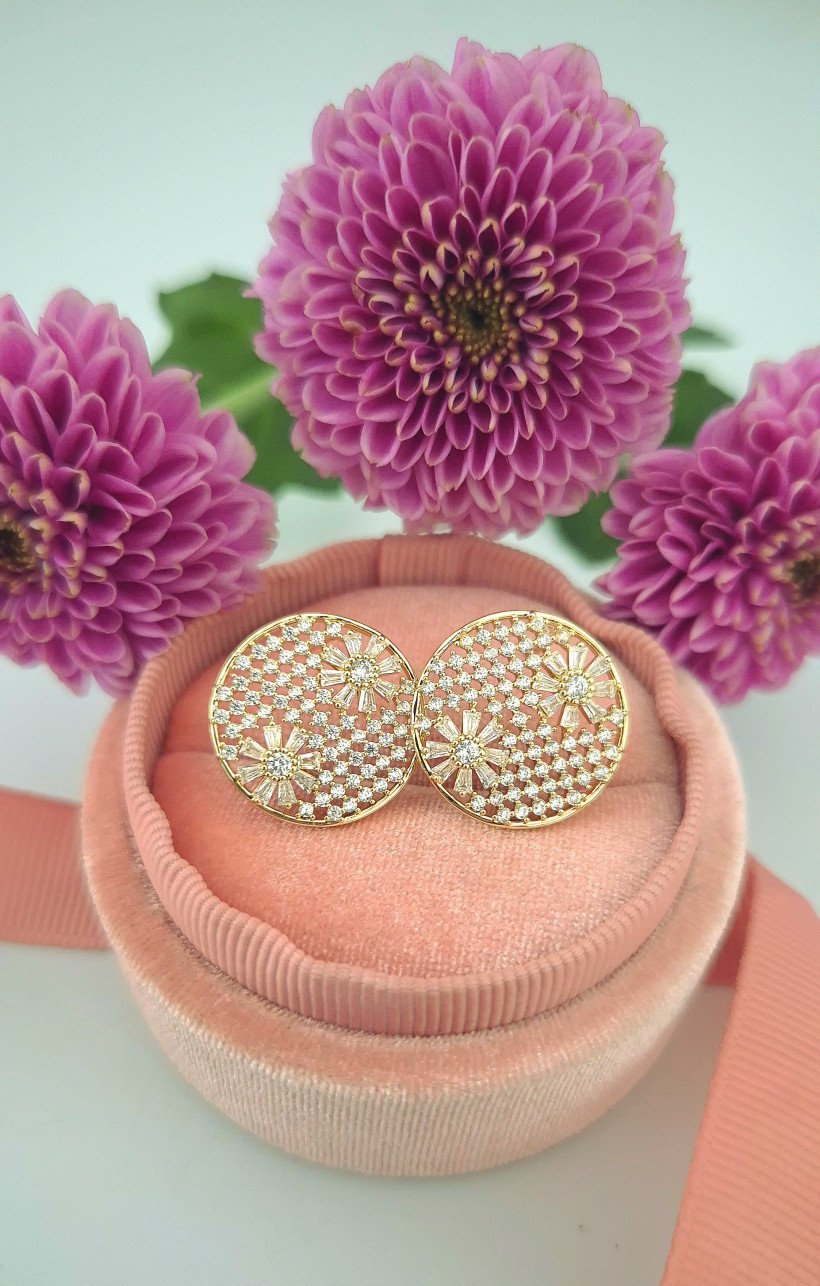 Kolczyki stokrotka okrągłe 