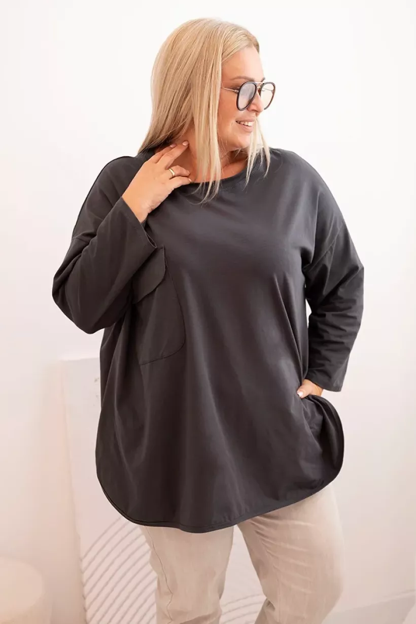 Bluzka damska Plus Size- grafit