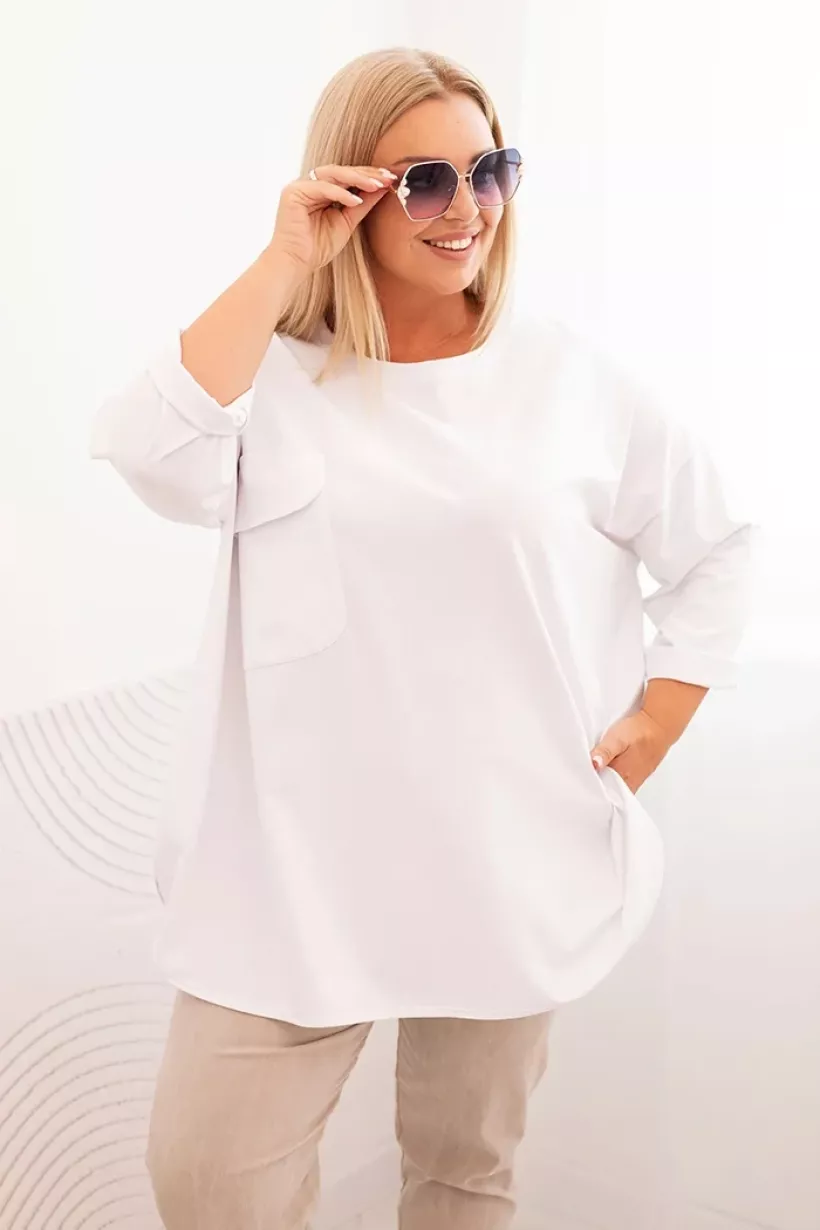 Bluzka damska Plus Size - biały