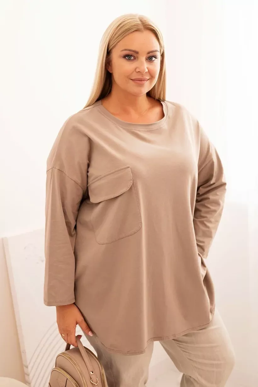 Bluzka damska Plus Size - fango