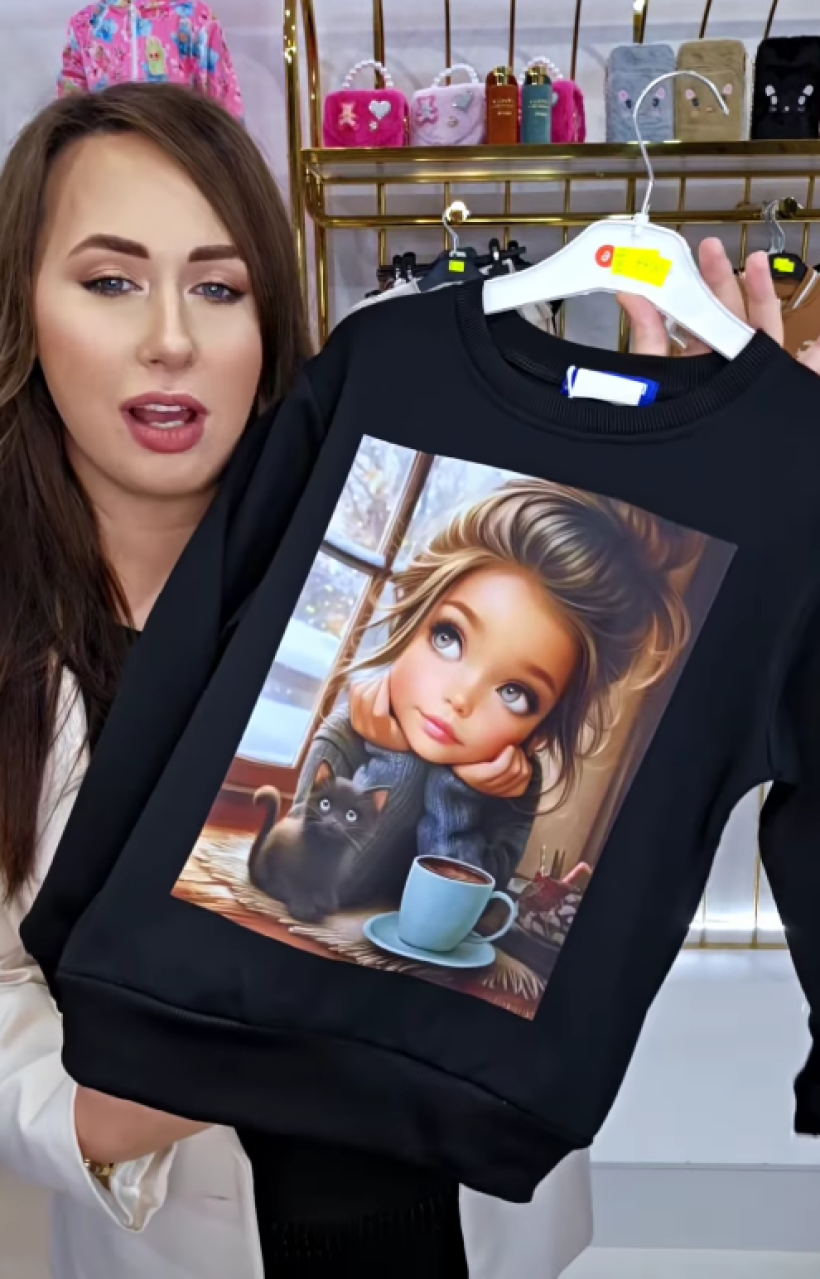 Z Bluza HB-5015- CZARNA - Dziewczynka z kawą EKRAN