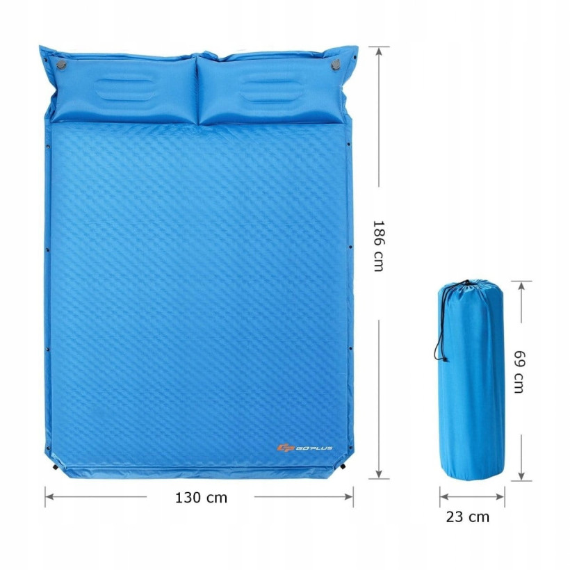 Mata samopompująca Costway OP70722BL 130 cm x 186 cm x 4 cm