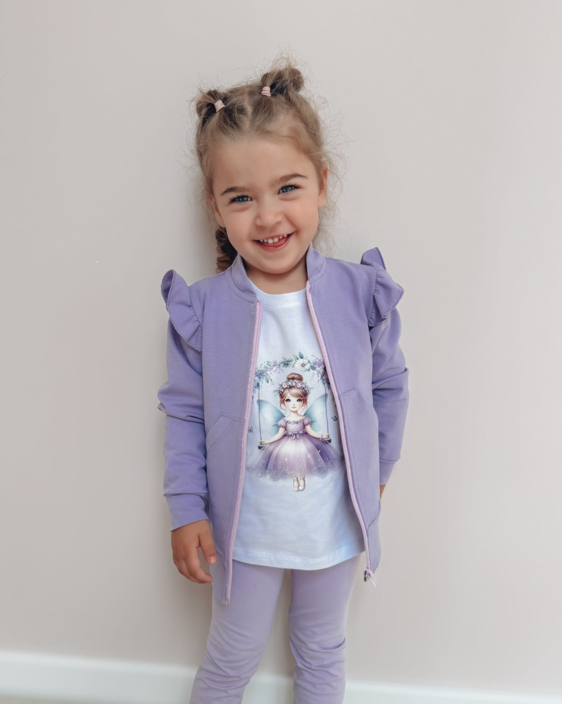 BLUZA ROZPINANA Z MOTYLKIEM LILA BY O BABY