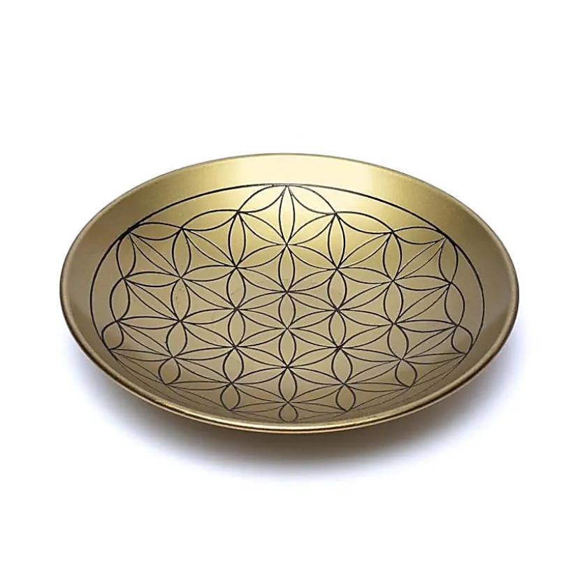 Assiette en laiton motif fleur de vie 15CM