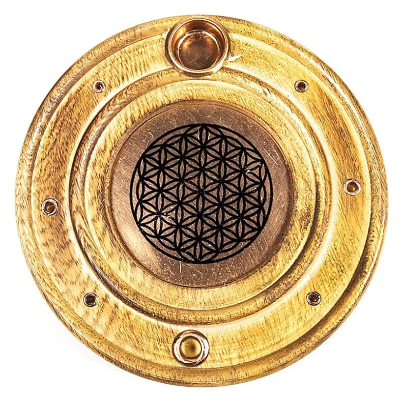 Brûleur de bâtons d'encens & cônes Fleur de vie