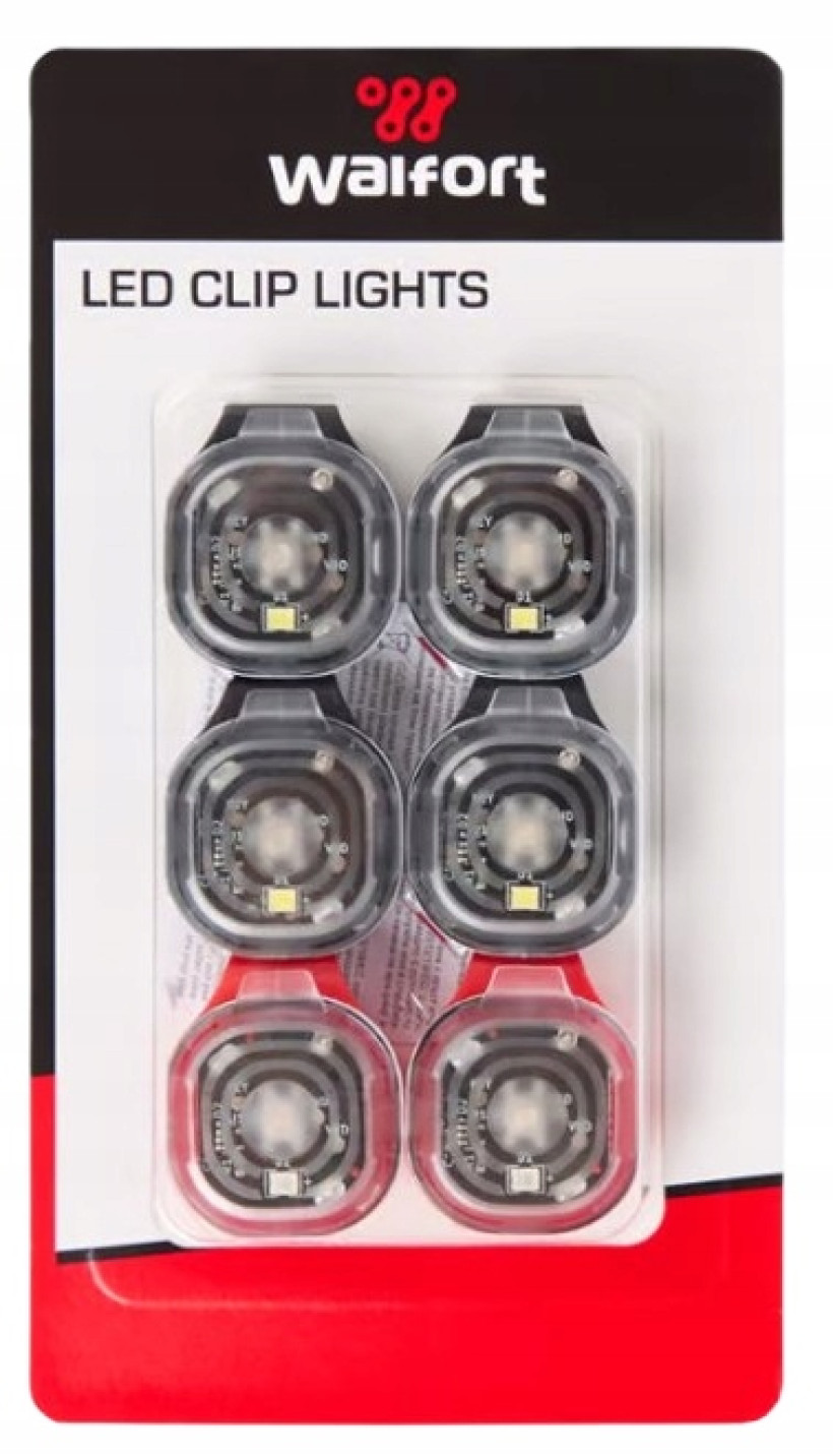 Lampka LED przypinana 6 szt. światło białe i czerwone