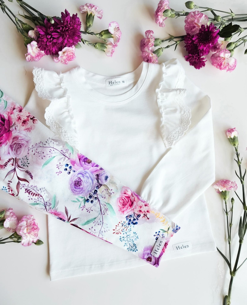 BLUZKA ŚMIETANKOWA Z KORONKĄ HELEN