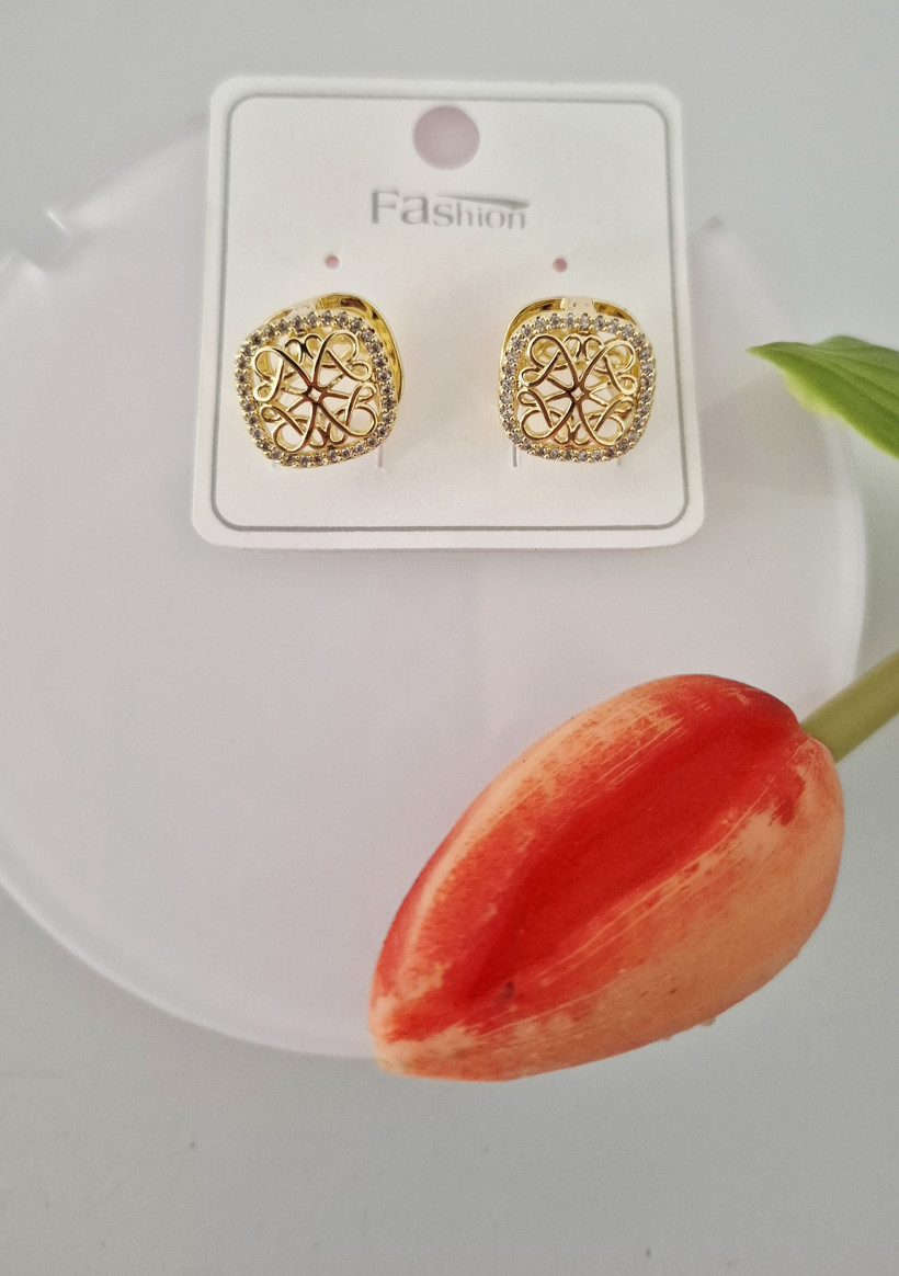 Kolczyki loewe kostka z cyrkoniami