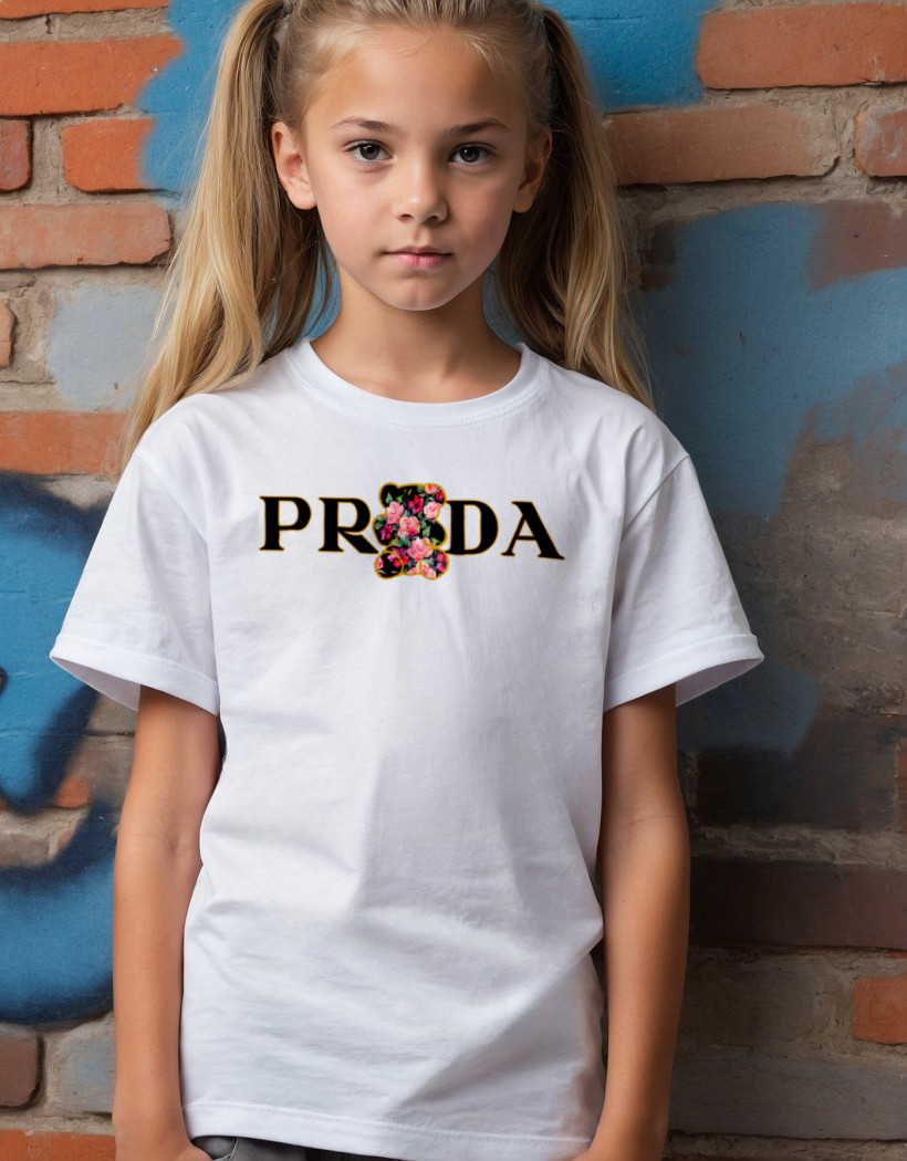 ZA T-shirt BIAŁY - PRADA miś