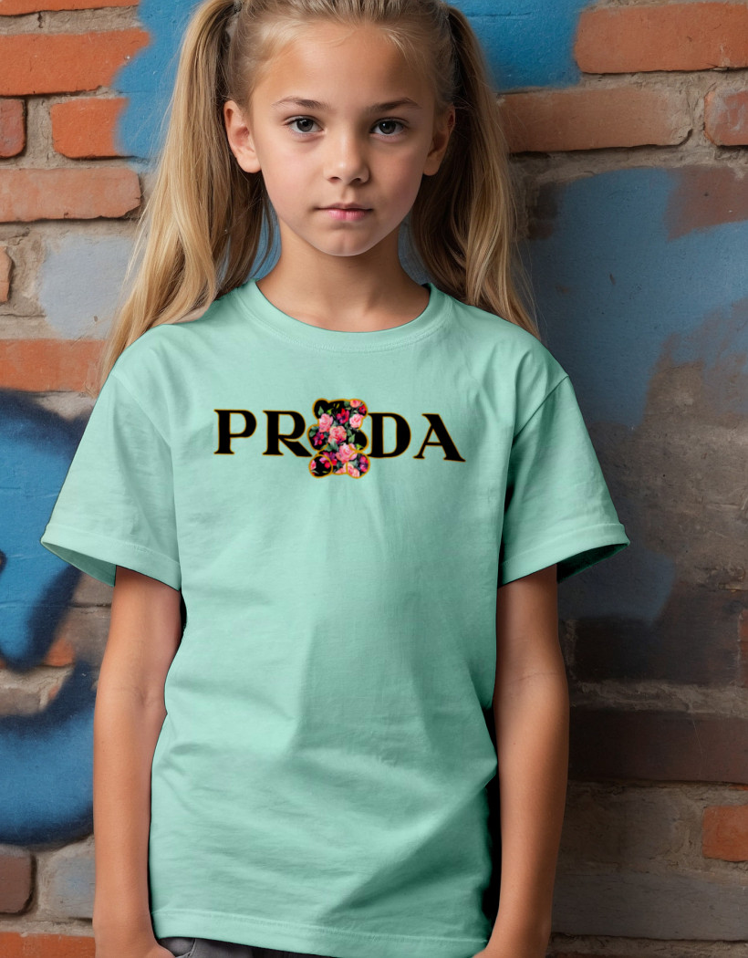 ZA T-shirt MIĘTA - PRADA miś