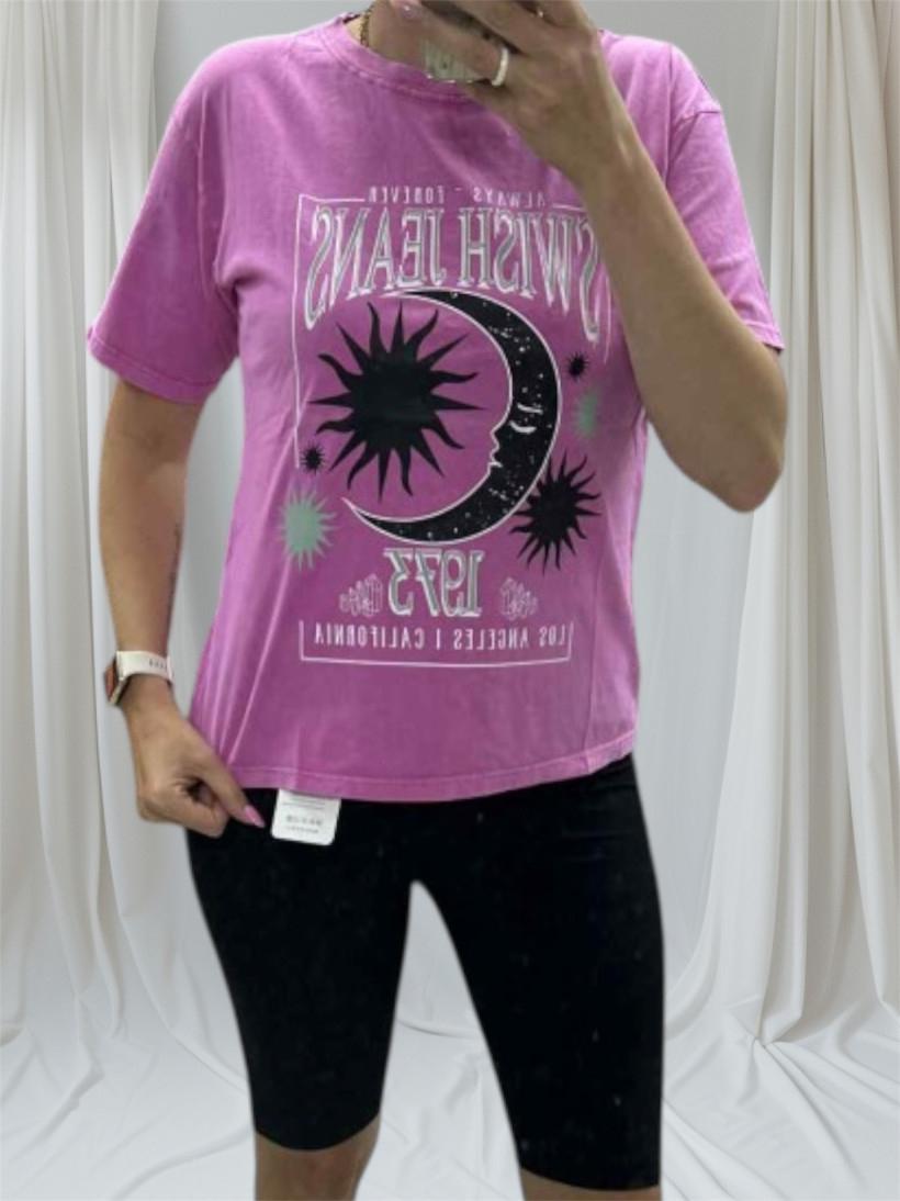 T shirt róż słońce