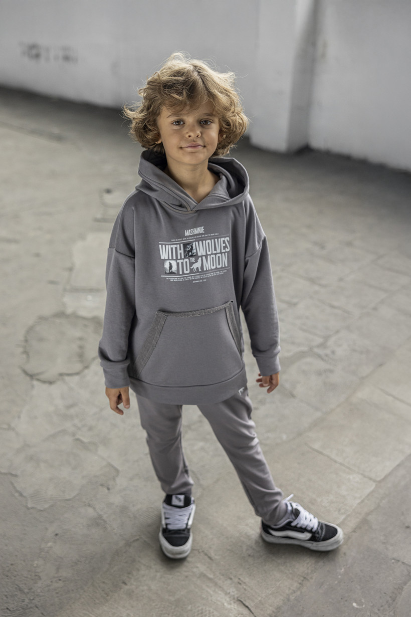 BLUZA PRZEZ GŁOWĘ SZARA Z KAPTUREM MASH NNIE