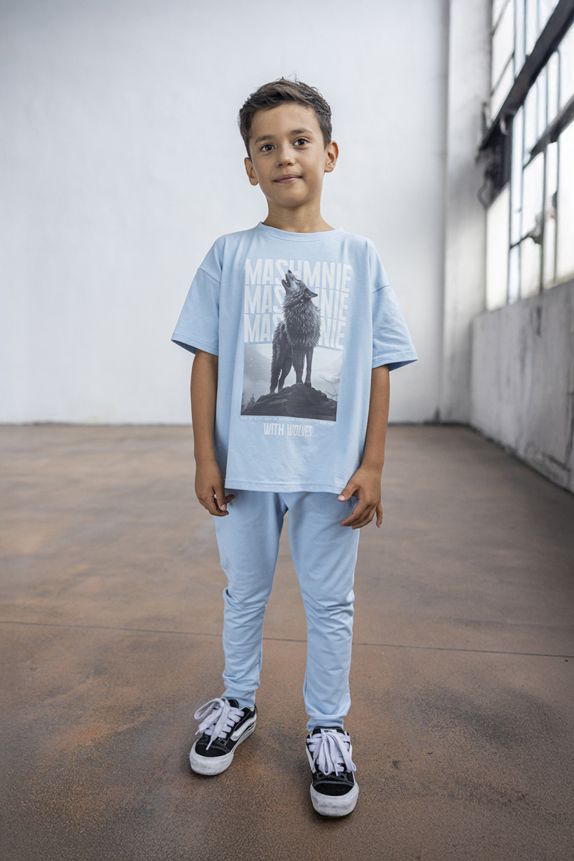 T-SHIRT BŁĘKITNY MASH MNIE