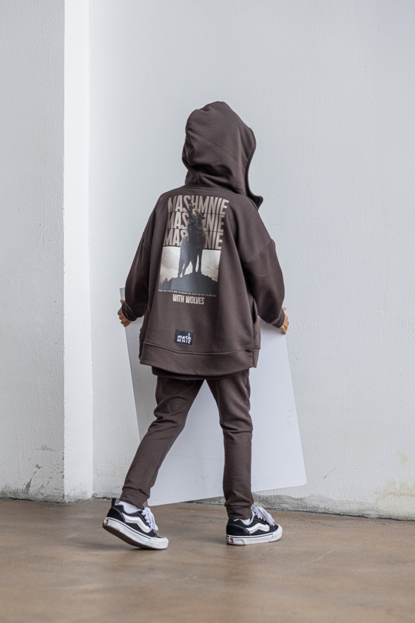 BLUZA BRĄZOWA ROZPINANA Z KAPTUREM MASH MNIE