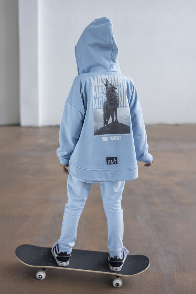 BLUZA BŁĘKITNA ROZPINANA Z KAPTUREM MASH MNIE