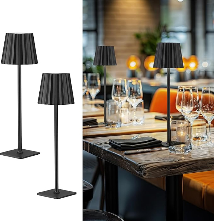 LuminexDesigns 2-pak bezprzewodowych lamp stołowych LED z dotykowym sterowaniem