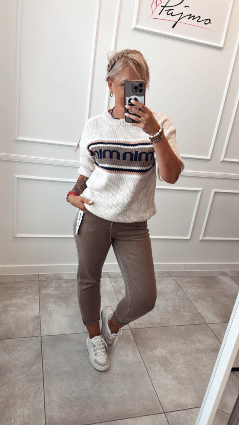 Spodnie mom fit mocca 13143