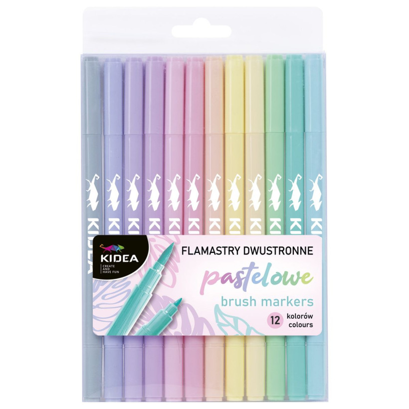 Flamastry dwustronne pastelowe kidea