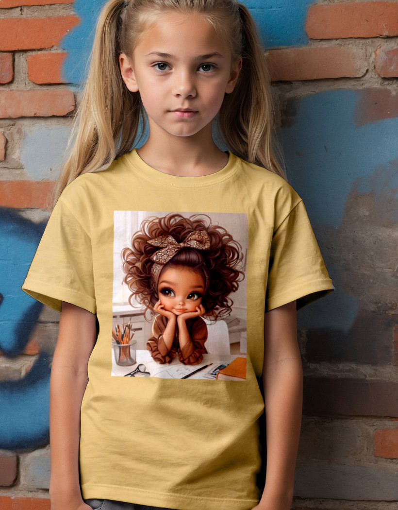 ZA T-shirt BEŻ - Dziewczynka w szkole EKRAN