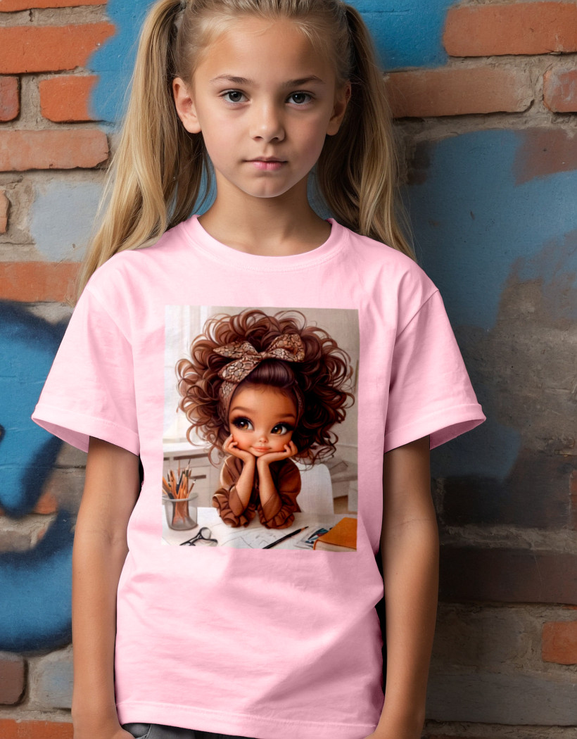 ZA T-shirt RÓŻ - Dziewczynka w szkole EKRAN