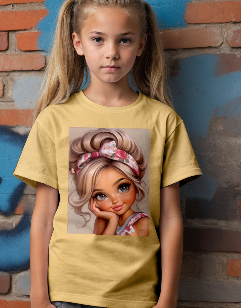 ZA T-shirt BEŻ - Dziewczynka w kwiatowej opasce EKRAN