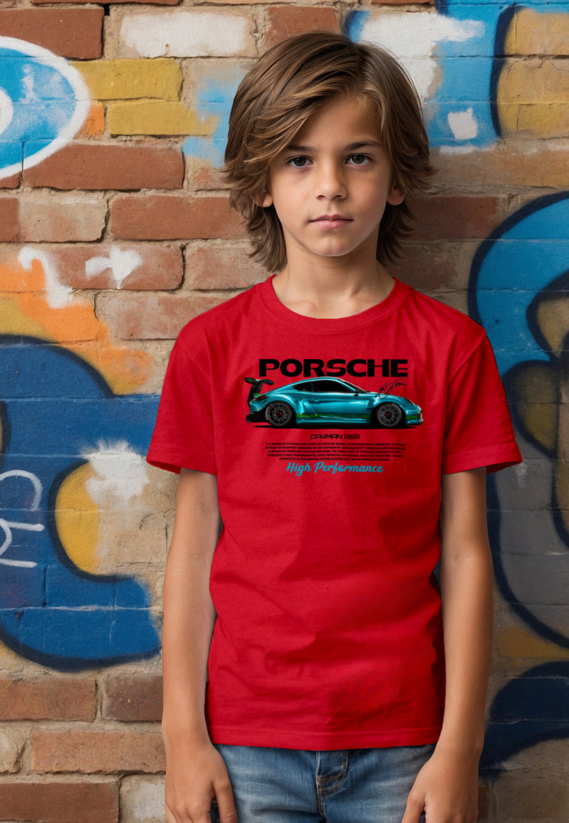 ZA T-shirt CZERWONY - PORSCHE CAYMAN RSR