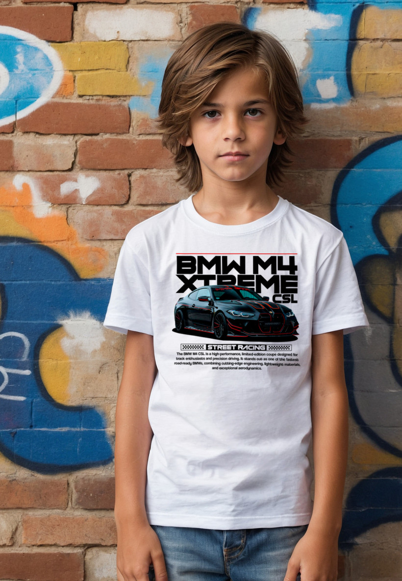 ZA T-shirt BIAŁY - BMW M4 CSL
