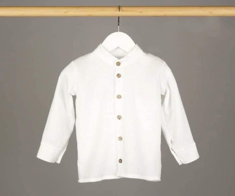 BIAŁA KOSZULA MUŚLIN DŁUGI RĘKAW MROFI