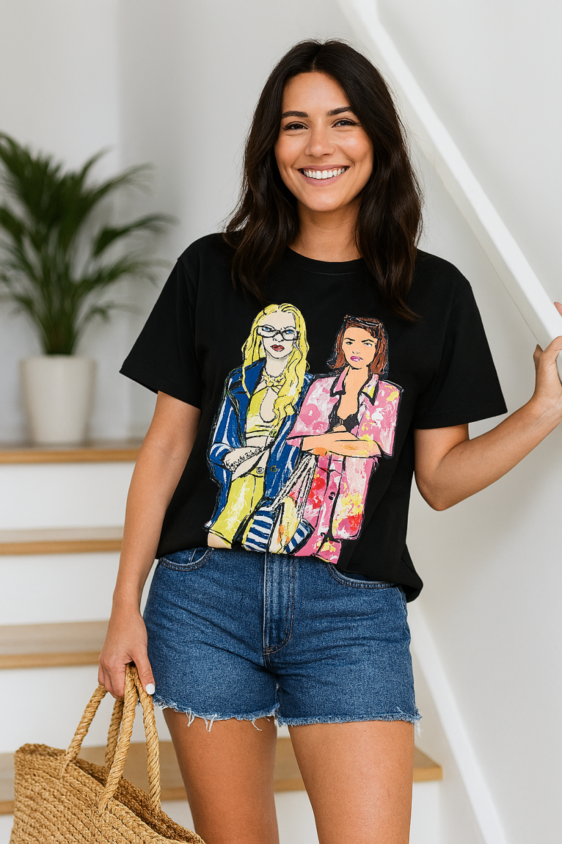 T-shirt czarny z aplikacją 1604