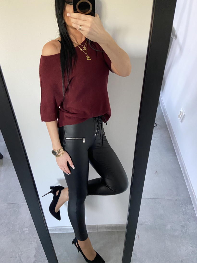 Bluzka 538 sweterkowa na krótki rękaw