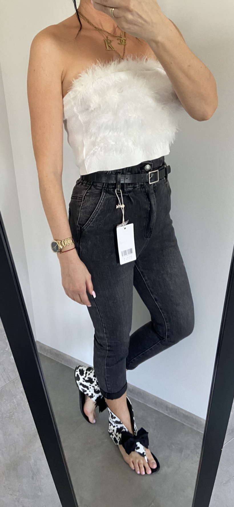 Spodnie 816 balloon z paskiem