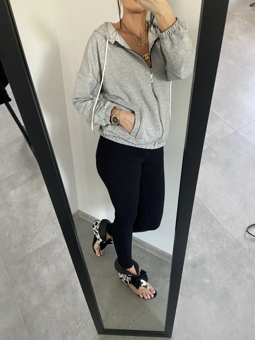 Bluza 125 na suwak, z kapturem 