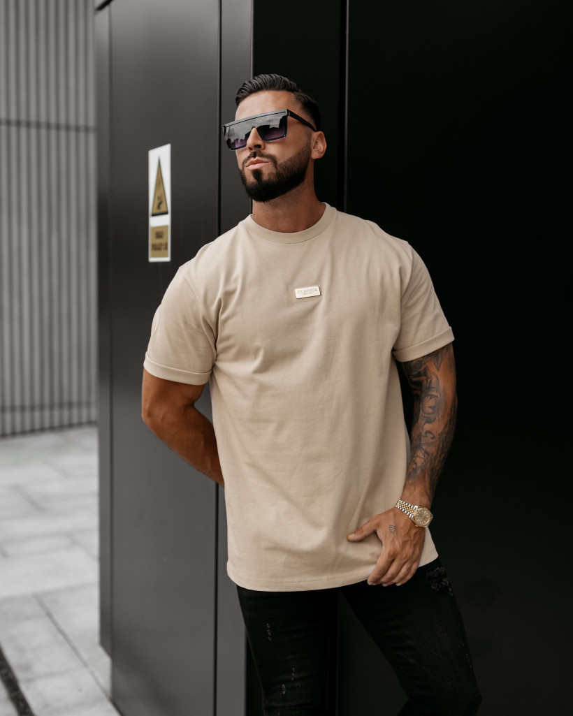 T-shirt męski OLAVOGA GOLDEN 2025 beżowy