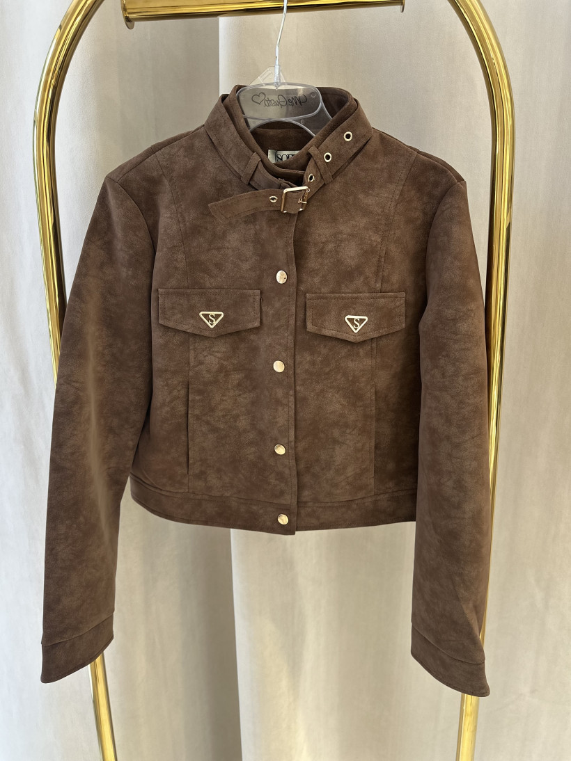 SOFTY KURTKA ALA ZAMSZ CZEKOLADA