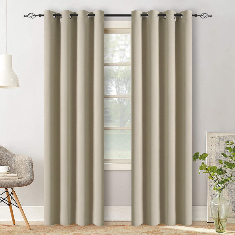 Zasłona gładka półzaciemniająca 140x250 cm – blackout na przelotkach, elegancka dekoracja okna P06