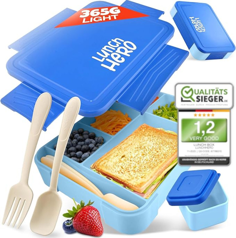 Lunch box LUNCH HERO dla dzieci z przegródkami