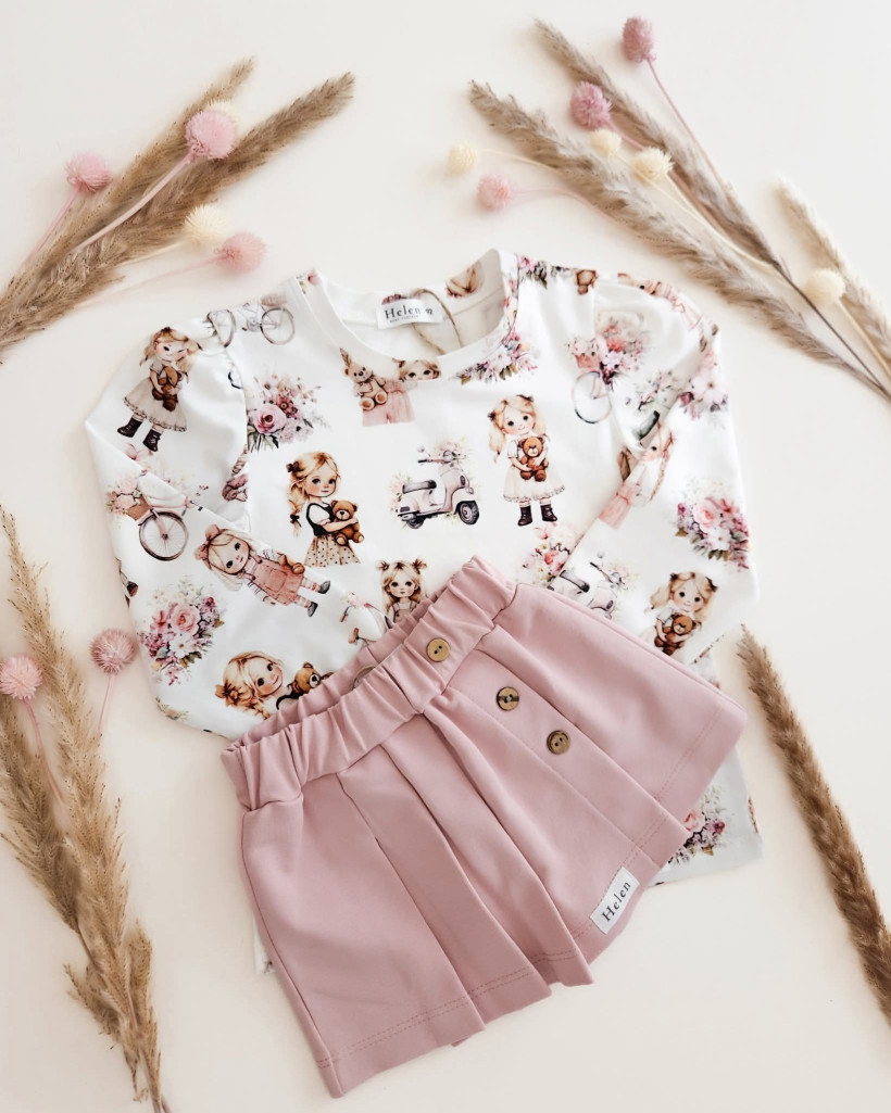 SPÓDNICO-SPODENKI PUDER Z GUZICZKAMI  Z DRESÓWKI HELEN