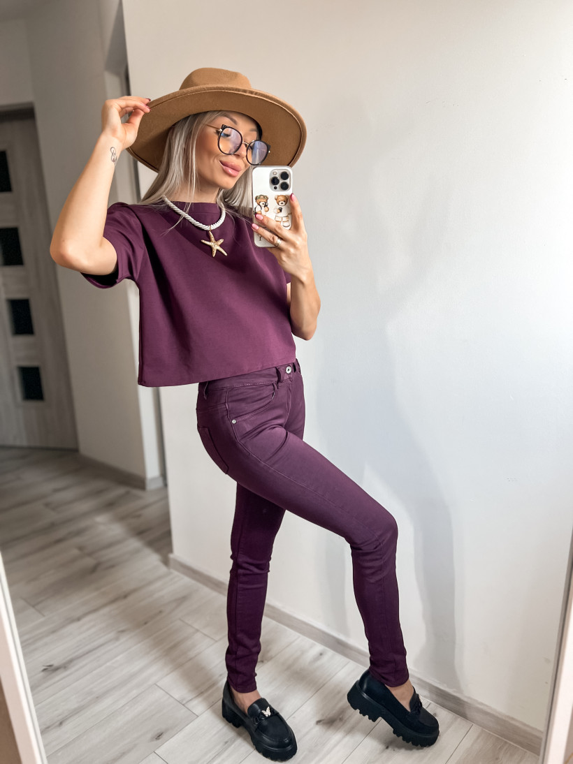 Jeans śliwka g016-7