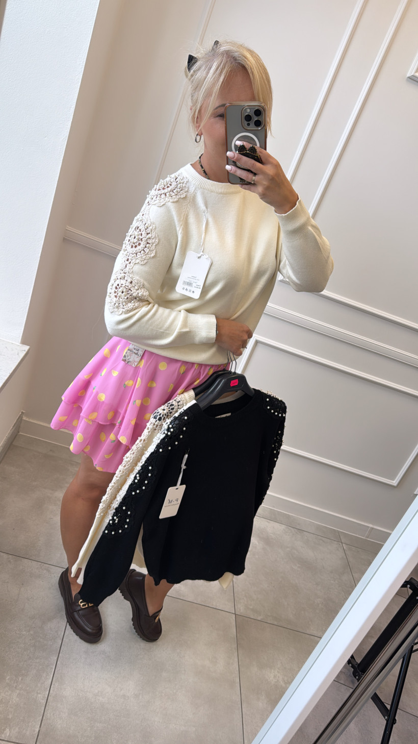 Sweter ażurowe rękawy 13260
