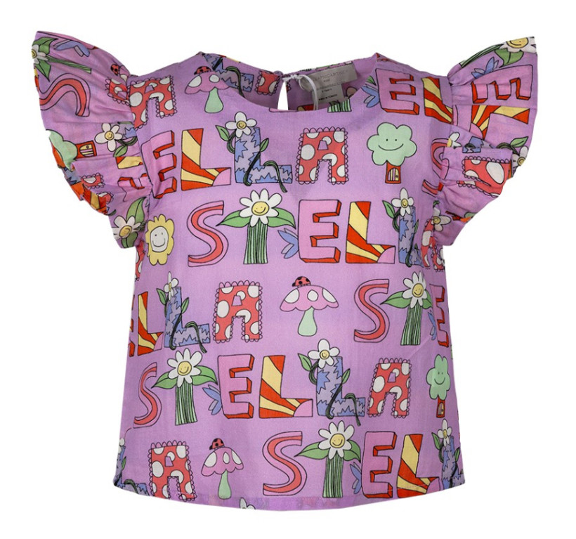 Bluzka Stella Mc Cartney TW5A12 Z2566  fioletowa we wzory 6l