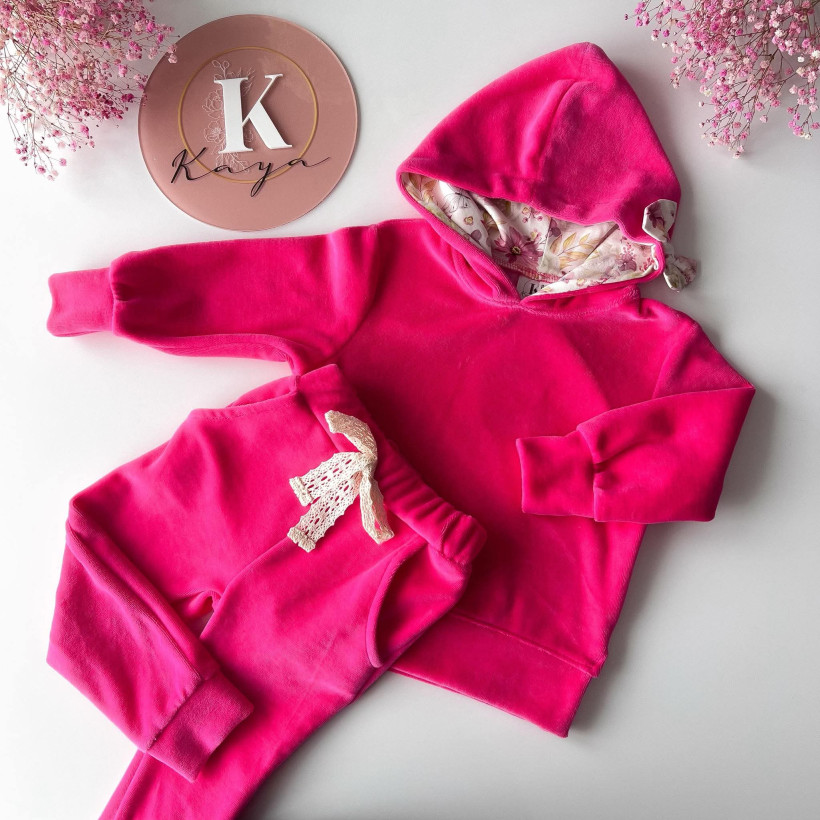 DRES RÓŻOWY WELUR BAWEŁNIANY KAYA