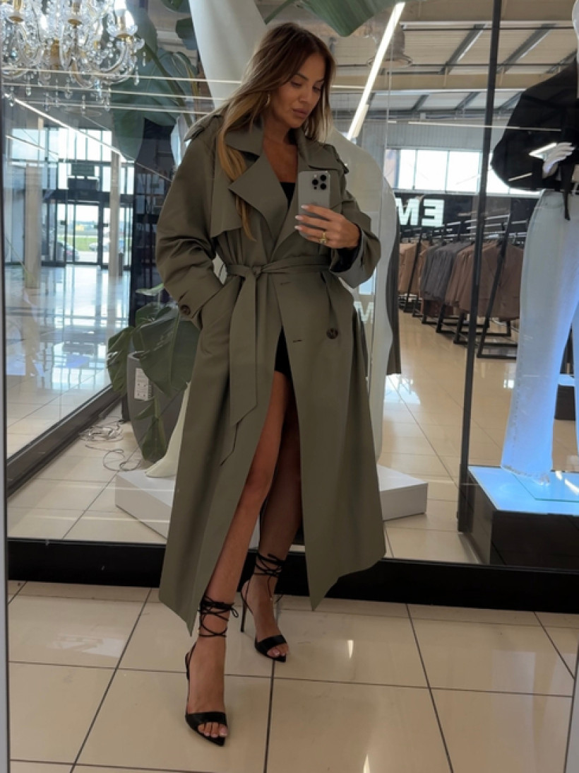 EMO długi trencz z wiskozy