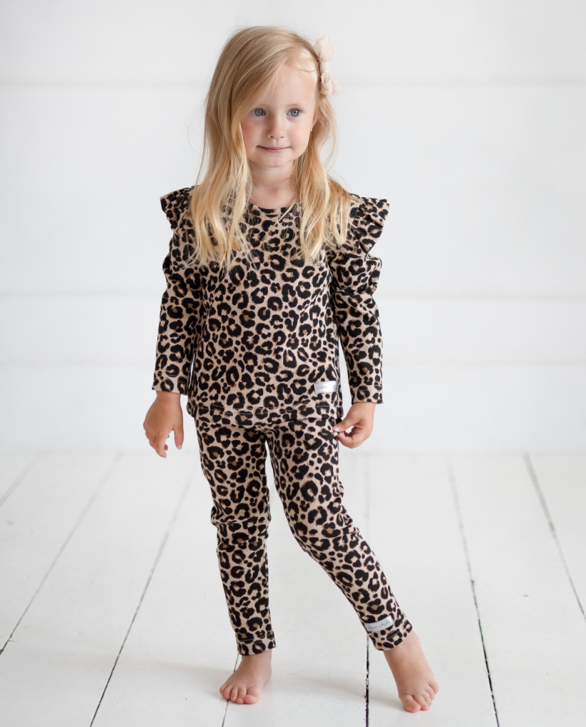 KOMPLET PANTERKA PRĄŻEK - BLUZKA + LEGINSY STAR KIDS